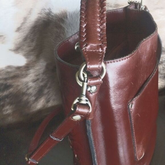 Patricia Nash Burnished Leather-Octavia Crossbody Bucket Bag - Picture 10 of 15